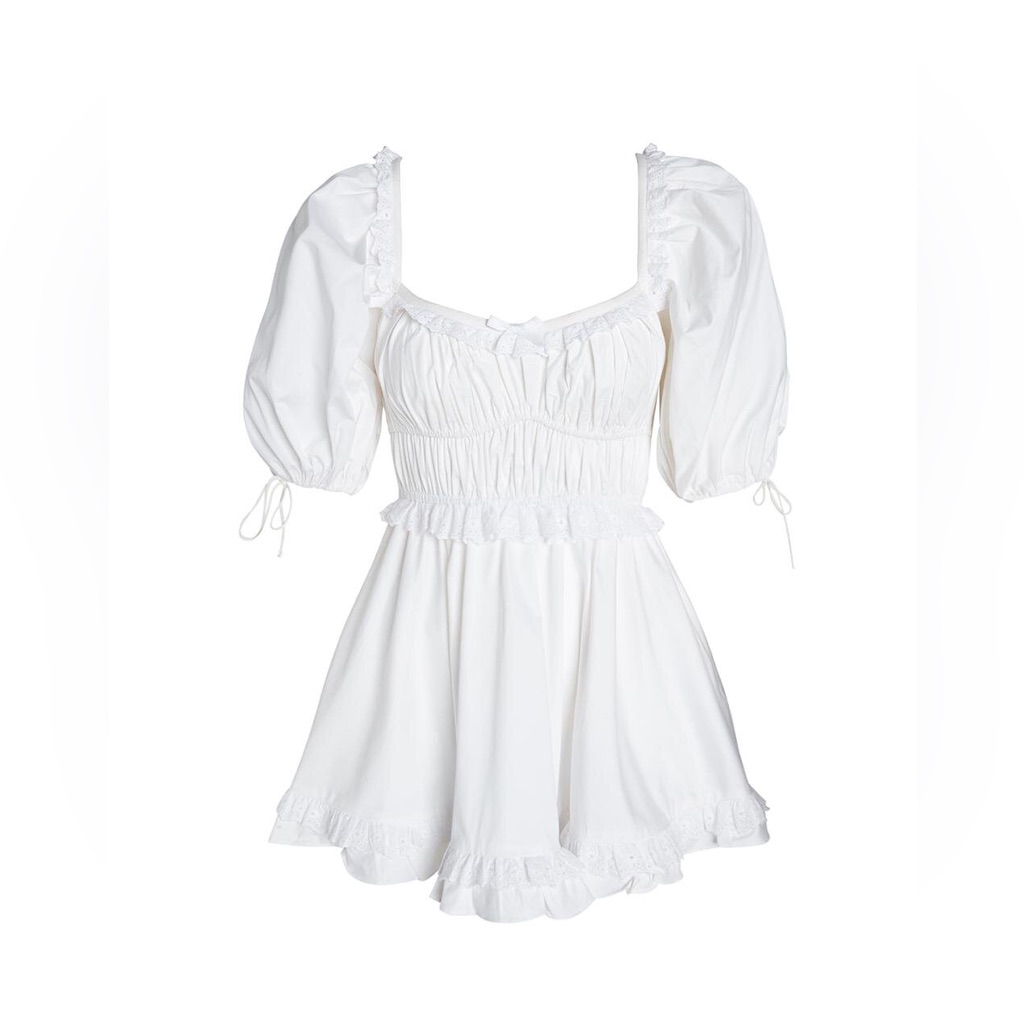 For Love & Lemons Jackson Mini Dress In Ivory